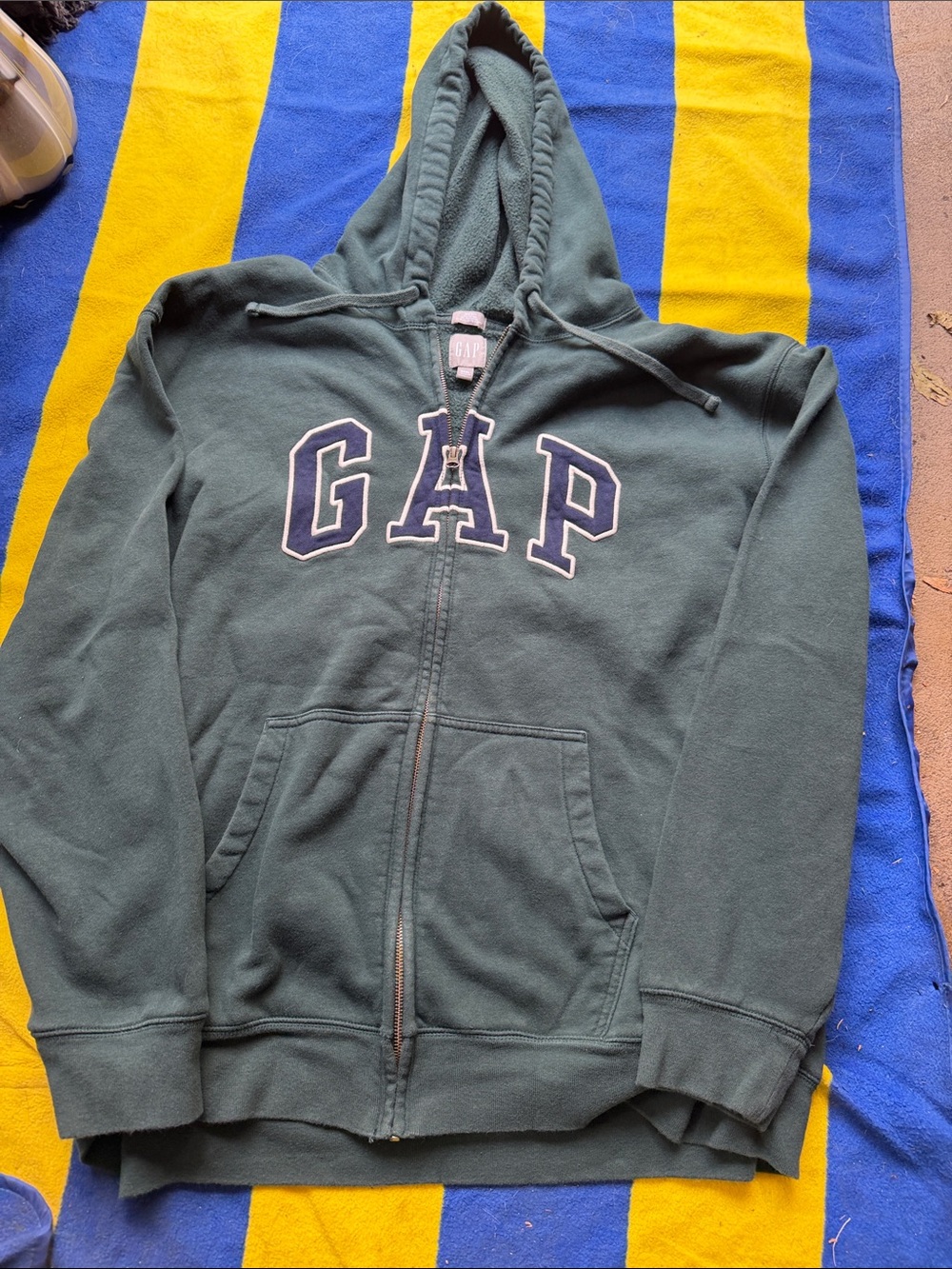 GAP Dark Green Full-Zip Hooded Sweatshirt for Kids